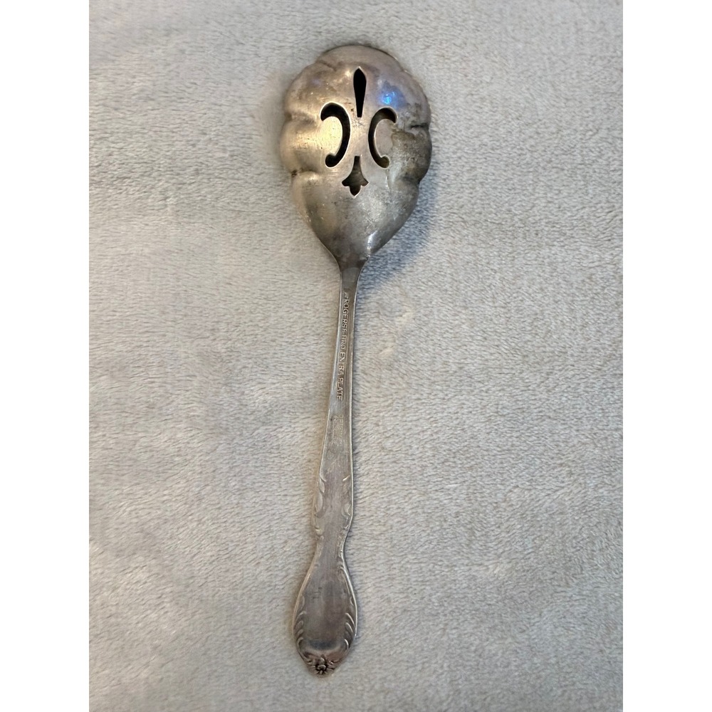 Antique Original Rogers‎ Extra Plate Silverplate Pierced Tomato Server 6.75" - Picture 4 of 9